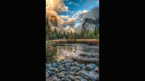 Sunset Looking at El Capitan and Cathedral Rocks